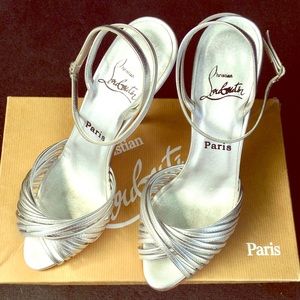 Christian Louboutin Silver Metallic Heels - 38 1/2